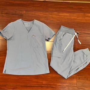 Figs Vapor Blue Scrub Set - Size S